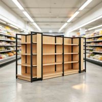 Étagère de présentation en bois et métal pour snacks, gondole de supermarché, vitrine de vente au détail pour bonbons et biscuits, présentoir de magasin personnalisé OEM