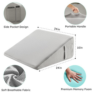 Coussin triangulaire ergonomique en mousse à mémoire de forme Du Babo pour le sommeil, le soulagement du reflux et les soins postopératoires - Product Image 3