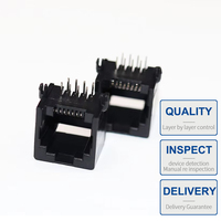 Connecteur femelle RJ45 à port unique sans LED avec lumière et ressort, 8 broches, série de modules de connecteurs Ethernet RJ45