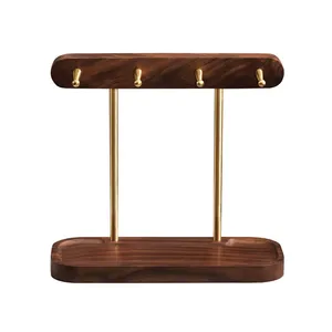 Étagère de rangement de clés en bois, personnalisé de luxe moderne pour entrée, meubles de couloir, organisateur de clés en noyer