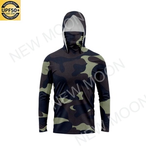 Chemise de pêche personnalisée à manches longues avec protection solaire UPF pour homme, avec capuche et masque intégré - Product Image 3