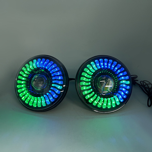 ไฟหน้า LED RGB แบบปรับได้ ADT Chasing ขนาด 7 นิ้ว 9 นิ้ว ควบคุมผ่านแอพ กันน้ำ โปรเจคเตอร์กระจก ไฟหน้า LED RGB - Product Image 6