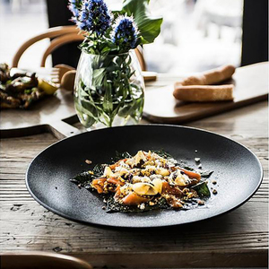 Plato Redondo de Porcelana Chaozhou Esmaltado en Negro, Moderno y Sencillo, de Alta Calidad, Vajilla y <span class=keywords><strong>Platos</strong></span> de <span class=keywords><strong>Gres</strong></span> en Existencia de Fábrica - Product Image 6