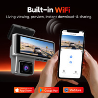 Caméra de tableau de bord pour voiture 2k 1080p Caméra de rétroviseur Wifi Dashcam 3 canaux DashCam WiFi 2k Caméra de tableau de bord avant et arrière Dashcam pour voiture