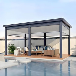 Pérgola al aire libre Villa Jardín Aleación de aluminio Persiana eléctrica Pabellón Terraza Ocio Sombrilla Pabellón - Product Image 1