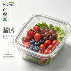 Contenedor Desechable Transparente de Plástico PE sin Gluten para Alimentos, Apto para Alérgicos, Panadería y Comida para Llevar, Ideal para Celíacs - Product Image 3