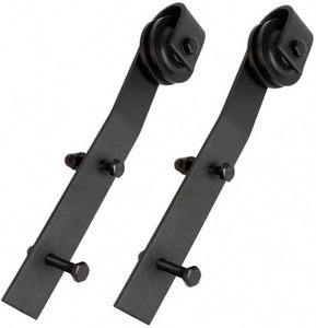 WEKIS Kit de herrajes modernos de bricolaje para escalera deslizante de tubo de latón, de acero negro satinado, insonorizado y duradero, para estanterías, armarios y bibliotecas, con tornillos - Product Image 1