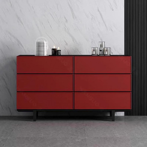 Italian Style Lacquered Six <b>Drawer</b> Chest Of <b>Drawers</b> Modern Minimalist <b>Storage</b> Cabinet 100x40x80cm <b>For</b> Bedroom And Dining Room - Product Image 4