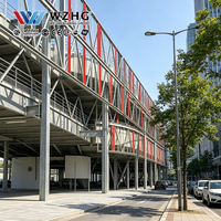 Grande structure de stationnement en acier multi-niveaux pour campus industriel, avec cadre structurel modulaire, pour le stationnement des employés et des visiteurs
