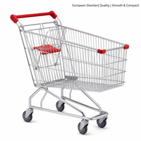 Chariot de supermarché de qualité supérieure en acier durable avec logo personnalisé, style allemand, pour les chaînes de magasins et les épiceries