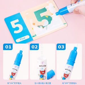 2'si 1 Arada Yaratıcı Çıkartmalar 36 Parça Su Boyama Kartları Öğrenme Sayı Şekil Renk Yeni Yürümeye Başlayan Kız Erkek Çocuklar - Product Image 3