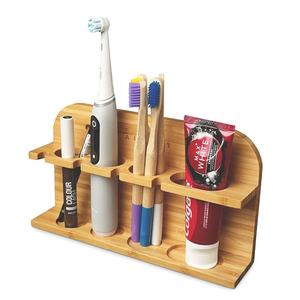 Premium Eco-Friendly for Wall-Mounted Toothbrush & <b>Toothpaste</b> <b>Holder</b> Side Compartment for Bathroom Toilet Supplies Organizer - Product Image 1