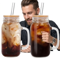 Gobelet isotherme en verre de 24 oz pour café glacé avec couvercle et paille, réutilisable pour les voyages, le bureau, la maison, design unisexe