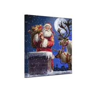 Póster de Arte de pared de Papá Noel, regalo de Navidad, pintura en lienzo, imagen impresa para decoraciones de sala de estar, sin marco