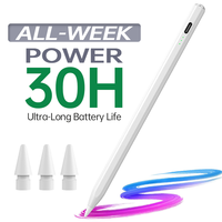 Stylet capacitif actif WENKU pour iPad 2018+, autonomie de 30 heures, rejet de la paume, détection d'inclinaison, pointe remplaçable, forme en D