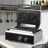 Machines à grignoter professionnelles industrielles Machine à panini électrique 2 pièces Machine à sandwich gaufrier commercial Machine à gaufres belge