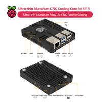 Casing Pelindung Pendingin Pasif CNC dari Paduan Aluminium Ultra-tipis, kompatibel dengan Raspberry Pi 5, N310, N311 (opsional dengan kipas)
