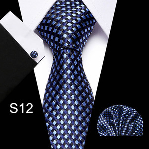 Men 7.5cm Silk Necktie Gift <strong>Tie</strong> for Men New <strong>Sage</strong> <strong>Green</strong> Plaid Fashion Wedding Party Necktie Hanky Cufflinks Wholesale - Product Image 2