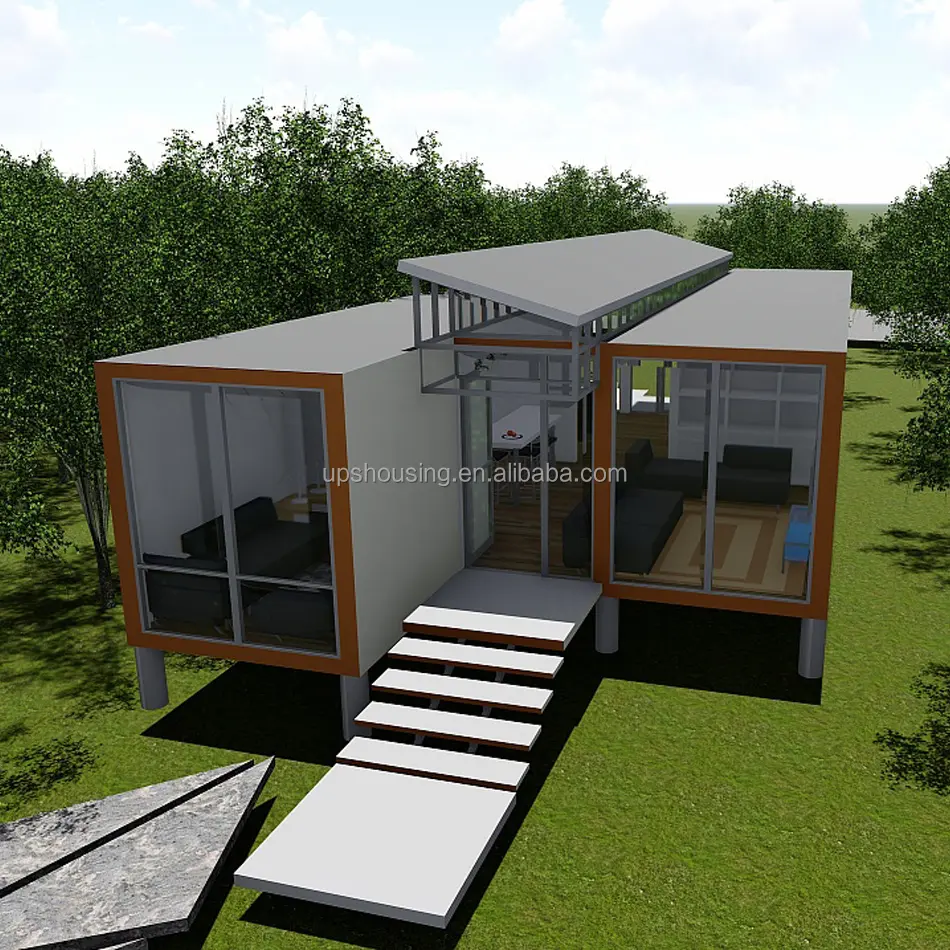 Container Huis Beweegbare Geprefabriceerde Huis Voor Villa, Kantoor, Openbare Wc Container Lage Kosten Prefab Stalen Prefab Huis Villa