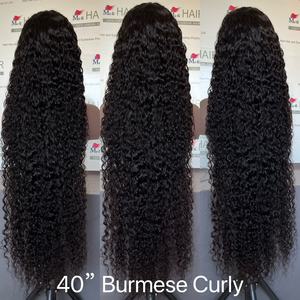 Peluca de Cabello Humano Remy Brasileño con Frente de Encaje Transparente, 40 Pulgadas, Ondulado Profundo, con Cabello de Bebé, Sin Pegamento, Largo - Product Image 2