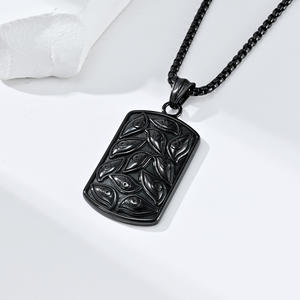 Collar con colgante de ojo de Dios retro para hombre, de acero inoxidable, diseño único, patrón de ojo de demonio oscuro, joyería de moda - Product Image 4