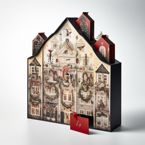 Hộp quà Giáng sinh hình nhà, lịch chờ Giáng sinh kiểu cổ điển, đồ chơi cổ điển, hộp quà bất ngờ, kích thước lớn - Product Image 4