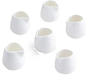3 oz Ceramic Cream Jugs, Mini Creamer Pitcher, White Porcelain Classic Creamers for Coffee, Tea, Milk, Jam, Sauces