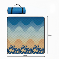 Accessoires de plage, couverture de pique-nique en tissu Oxford imperméable à 3 couches, 78*78 pouces, tapis de pique-nique portable pour le camping en plein air