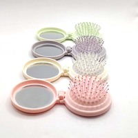 Spazzola per capelli rotonda da viaggio con mini airbag pieghevole portatile ChuangFu con specchio