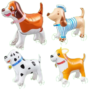 Globos de Animales con Ruedas para Caminar, Globos de Aluminio con Forma de Animales de Dibujos Animados para Decoración de Fiestas de Cumpleaños Infantiles - Product Image 1