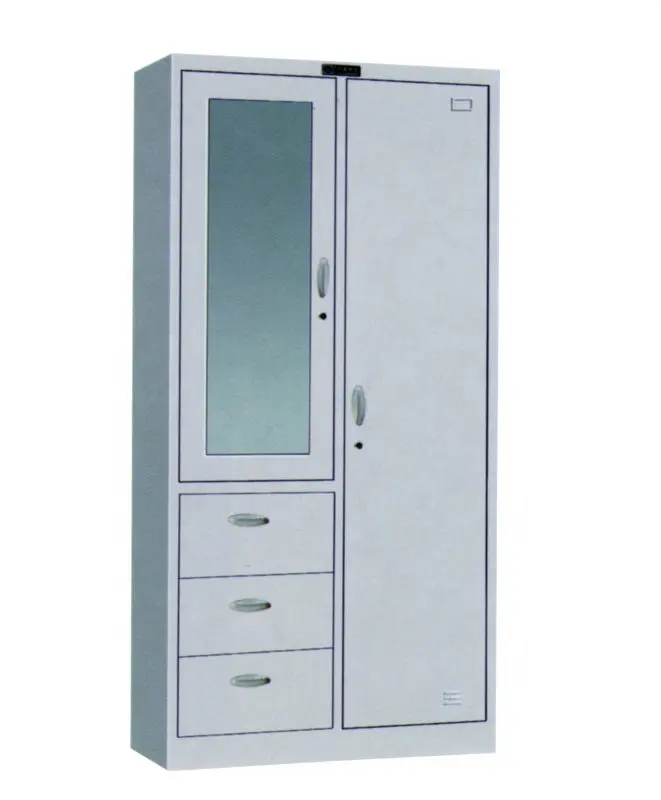 Nieuw product top kwaliteit modern design slaapkamer/commerciële meubelen 3 lade locker/kledingkast met spiegel