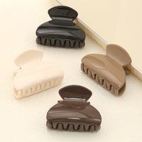 Pince à cheveux demi-circulaire élégante en PC brillant de style coréen, minimaliste, pour chignon, accessoire capillaire petit format