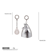 Alarme personnelle pour sac, porte-clés de sécurité, étui en cuir, breloque chien ballon, mini alarme de sécurité, accessoire suspendu, breloque alarme pour sac