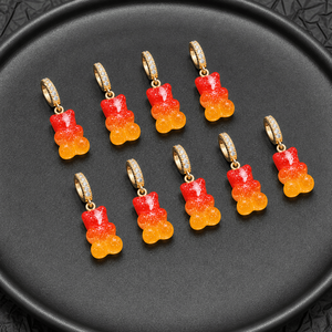 Pendentif Ourson en Résine BSCI Audit OEM ODM avec Zircon Cubique, Breloque Ourson Y2K, Accessoires de Fabrication de Bijoux DIY, Vente en Gros - Product Image 2