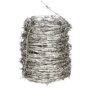 Alambre de Púas de Acero Galvanizado en Rollo, Recubierto de PVC Plateado, Anticorrosión, para Construcción - Product Image 1