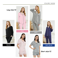 Vente en gros short d'été pyjama en bambou vêtements de détente PJ femmes ensembles col en V imprimé fleuri viscose de bambou pyjamas pour femmes
