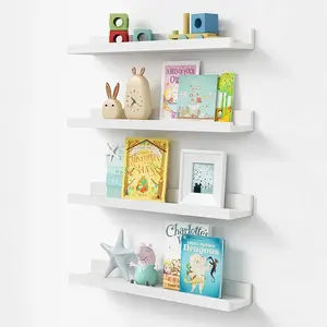 Nieuw Ontwerp Drijvende Planken Voor Muur 23 Inch Lange Kinderkamer Boekenplanken Set Van 4 Rustieke Houten Foto Richelplank Voor Slaapkamer