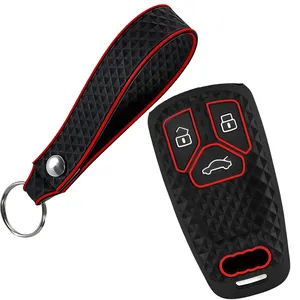<span class=keywords><strong>Porte</strong></span>-clés en silicone pour clés de voiture, étui de protection pour clés <span class=keywords><strong>Audi</strong></span> Q5 Q7 TT A4 B9 A5 A6 8S 8W 4M S4 S5 S7 TTS TFSI <span class=keywords><strong>RS</strong></span> - Product Image 4