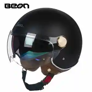 Fashion beon b120 di alta qualità uomo donna doppia visiera casco moto per uomo casco vintage classico open face motor cycle