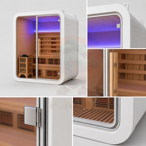 Sauna extérieur pour 2 personnes avec verrière panoramique pour jardin et cour - Product Image 2