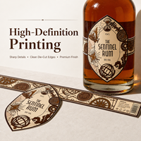 Etiquetas de Vino Personalizadas, Etiquetas de Vinilo Impermeables para Botellas, Logotipo Personalizado para Ron, Whisky, Licores, Resistentes a los Rayos UV, Troqueladas, Cualquier Tamaño