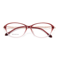 2620 Kacamata Wanita Elegan Warna Merah Carmine dengan Bingkai Lebar 4mm dan Tangkai Berongga dari Bahan TR Alloy