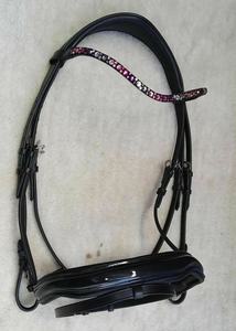 Cuir verni Manivelle Noseband Cheval Bride Stullex Cristal Brow Band Racing Équitation Équestre Western Sports Gear Fantaisie PVC - Product Image 2