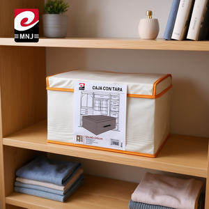 Scatola con Coperchio 50x40x30cm in Tessuto Non Tessuto, Contenitore Organizer con Coperchio MNJ - Product Image 2