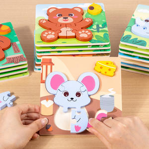 All'ingrosso per bambini in legno educativo 3D <span class=keywords><strong>Puzzle</strong></span> Board Montessori animali giocattoli cognitivi per bambini cibo abbinamento <span class=keywords><strong>Puzzle</strong></span> - Product Image 3