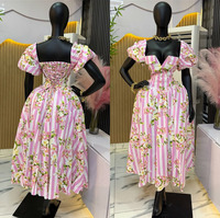 Robe décontractée imprimée grande taille en tissu écologique, col halter, dos nu, taille empire, longueur ras du sol, pour usage quotidien, livraison rapide