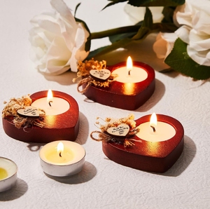 Porte-bougie en bois en forme de cœur, porte-bougie rustique en bois en forme de cœur pour les faveurs de fête de <span class=keywords><strong>mariage</strong></span>, centre de table, Thanksgiving - Product Image 4