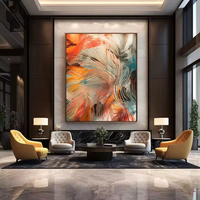 Peinture murale moderne, peinture à l'huile sur toile abstraite texturée 3D de luxe, peinte à la main