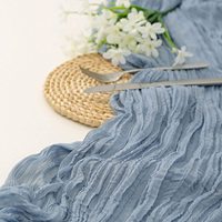 Chemin de table bohème en gaze de coton, rustique et transparent, pour décoration de table de mariage, de douche nuptiale ou d'anniversaire