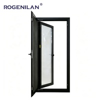 Fenêtre à battant en aluminium ultra-étroite Rogenilan, moderne et ventilée, avec double vitrage trempé et moustiquaire